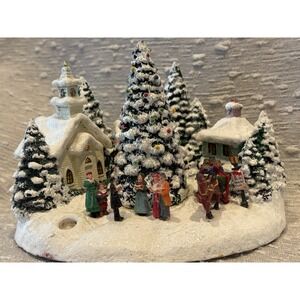 Thomas Kinkade St Nicholas Circle Vintage 1993 Lighted Village MUSIc‎ Works